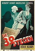 De 39 stegen 1935 poster Robert Donat Madeleine Carroll Alfred Hitchcock