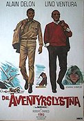 De äventyrslystna 1968 poster Alain Delon Lino Ventura
