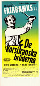 De korsikanska bröderna 1941 poster Douglas Fairbanks Jr Ruth Warrick Akim Tamiroff Gregory Ratoff Äventyr matinée