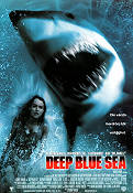 Deep Blue Sea 1999 poster Thomas Jane Saffron Burrows Stellan Skarsgård Renny Harlin Fiskar och hajar