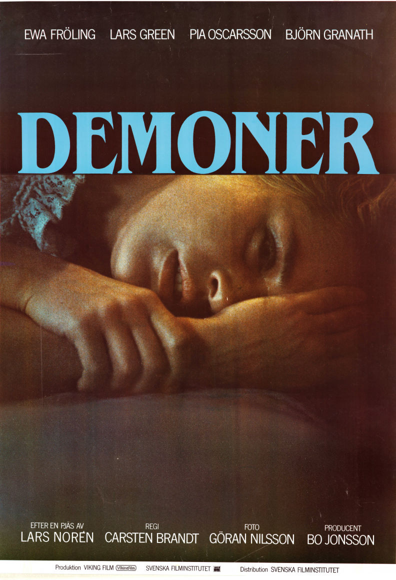 Demoner 1986 poster Ewa Fröling Björn Granath Lars Green Carsten Brandt Text: Lars Norén