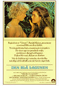 Den blå lagunen 1980 poster Brooke Shields Christopher Atkins Leo McKern Randal Kleiser Strand Romantik