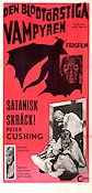 Den blodtörstiga vampyren 1968 poster Peter Cushing Robert Flemyng Wanda Ventham Vernon Sewell