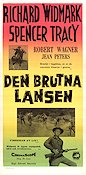 Den brutna lansen 1954 poster Richard Widmark Spencer Tracy Jean Peters Edward Dmytryk