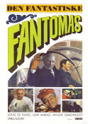 Den fantastiske Fantomas 1967 poster Jean Marais Louis de Funes Mylene Demongeot André Hunebelle Poliser