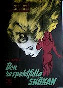 Den respektfulla skökan 1952 poster Barbara Laage Text: Jean Paul Sartre