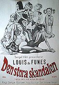 Den stora skandalen 1970 poster Louis de Funes Noelle Adam Olivier De Funes Serge Korber Damer Musikaler