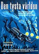 Den tysta världen 1957 poster Jacques Costeau Dykning Dokumentärer
