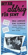Det är aldrig för sent 1956 poster Inga Landgré Bengt Blomgren Barbro Boman
