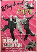 Det började med Eva 1941 poster Deanna Durbin Charles Laughton Robert Cummings Henry Koster