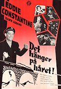 Det hänger på håret 1959 poster Eddie Constantine Dawn Addams Marius Goring Alvin Rakoff