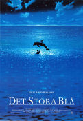 Det stora blå 1988 poster Jean-Marc Barr Rosanna Arquette Jean Reno Luc Besson Fiskar och hajar Dykning