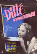 Ditte människobarn 1947 poster Tove Maes Karen Poulsen Rasmus Ottesen Bjarne Henning-Jensen Danmark