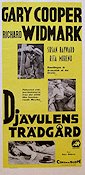 Djävulens trädgård 1954 poster Gary Cooper Richard Widmark Susan Hayward Henry Hathaway