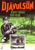Djävulsön 1956 poster Robert Wagner Terry Moore Broderick Crawford Richard Fleischer Krig