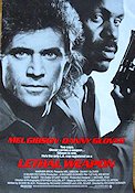 Dödligt vapen 1987 poster Mel Gibson Danny Glover Gary Busey Richard Donner Vapen Poliser