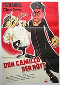 Don Camillo ser rött 1962 poster Fernandel Politik