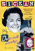 Du är mitt äventyr 1958 poster Sickan Carlsson Gunnar Björnstrand Stig Olin