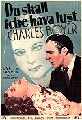 Du skall icke hava lust 1938 poster Charles Boyer Michele Morgan Lisette Lanvin Marc Allégret Eric Rohman art