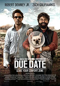 Due Date 2010 poster Robert Downey Jr Zach Galifianakis Todd Phillips Hundar