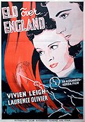 Eld över England 1937 poster Vivien Leigh Laurence Olivier