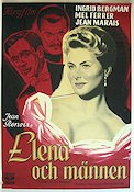 Elena och männen 1957 poster Ingrid Bergman Mel Ferrer Jean Marais Jean Renoir