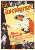 En äventyrare 1942 poster Sture Lagerwall Ingrid Backlin Margit Manstad Thor Modéen Gunnar Olsson Text: Nils Ferlin