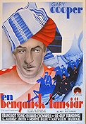 En Bengalisk lansiär 1935 poster Gary Cooper Eric Rohman art Äventyr matinée