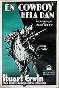 En cowboy hela dan 1933 poster Text: Zane Grey