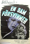 En dam försvinner 1939 poster Margaret Lockwood Alfred Hitchcock Tåg