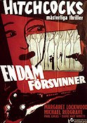 En dam försvinner 1939 poster Margaret Lockwood Alfred Hitchcock