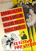 En fästmö för mycket 1938 poster Errol Flynn Olivia de Havilland Michael Curtiz