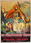 En försvunnen värld 1925 poster Bessie Love Lewis Stone Dinosaurier och drakar