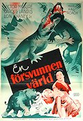 En försvunnen värld 1940 poster Victor Mature Lon Chaney Jr Carole Landis Hal Roach Eric Rohman art Dinosaurier och drakar
