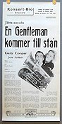 En gentleman kommer till stan 1936 poster Gary Cooper Jean Arthur Frank Capra