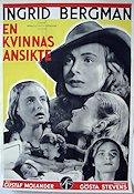 En kvinnas ansikte 1938 poster Ingrid Bergman Anders Henrikson Gustaf Molander Text: Gösta Stevens