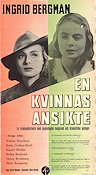 En kvinnas ansikte 1938 poster Ingrid Bergman Anders Henrikson Gustaf Molander Text: Gösta Stevens