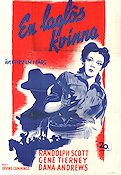 En laglös kvinna 1941 poster Randolph Scott Dana Andrews Gene Tierney Irving Cummings