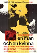 En man och en kvinna 1966 poster Anouk Aimée Jean-Louis Trintignant Pierre Barouh Claude Lelouch Romantik Bilar och racing