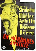 En mördares ansikte 1949 poster Erich von Stroheim Maria Montez Arletty