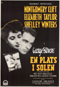 En plats i solen 1951 poster Elizabeth Taylor Montgomery Clift Shelley Winters George Stevens