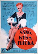 En sång en kyss en flicka 1944 poster June Haver Gregory Ratoff Musikaler