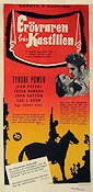 Erövraren från Kastilien 1947 poster Tyrone Power Jean Peters Äventyr matinée