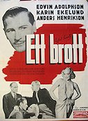 Ett brott 1940 poster Edvin Adolphson Karin Ekelund