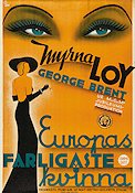 Europas farligaste kvinna 1935 poster Myrna Loy George Brent Art Deco