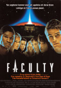 The Faculty 1998 poster Jordana Brewster Josh Hartnett Elijah Wood Salma Hayek Robert Rodriguez Skola