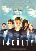 The Faculty 1998 poster Jordana Brewster Josh Hartnett Elijah Wood Salma Hayek Robert Rodriguez Skola