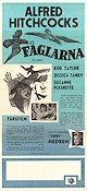 Fåglarna 1963 poster Rod Taylor Tippi Hedren Jessica Tandy Alfred Hitchcock Fåglar