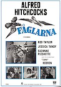 Fåglarna 1963 poster Rod Taylor Tippi Hedren Jessica Tandy Alfred Hitchcock Fåglar