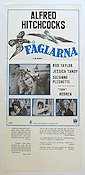 Fåglarna 1963 poster Rod Taylor Tippi Hedren Jessica Tandy Alfred Hitchcock Fåglar